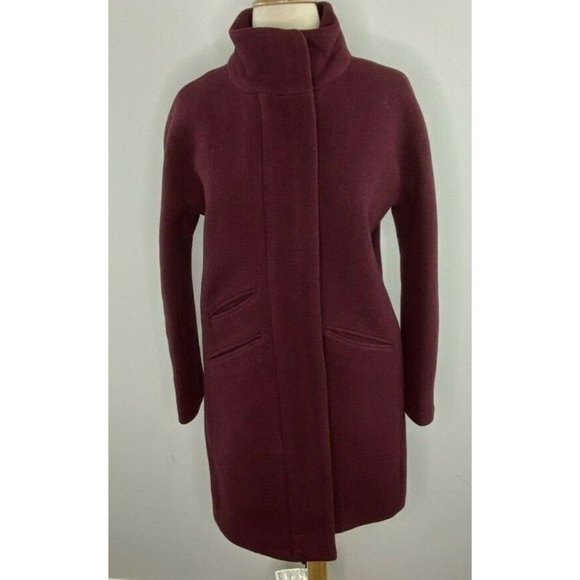 J. Crew $365 Cocoon Coat Italian Stadium Cloth Wool Hthr Fire Size 0 J5536 - Picture 2 of 6